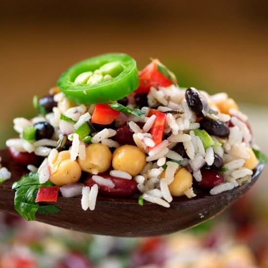 Three Bean Wild Rice Salad