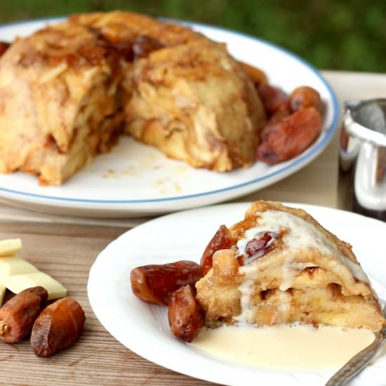Easy Bread Pudding with Dates 海枣面包布