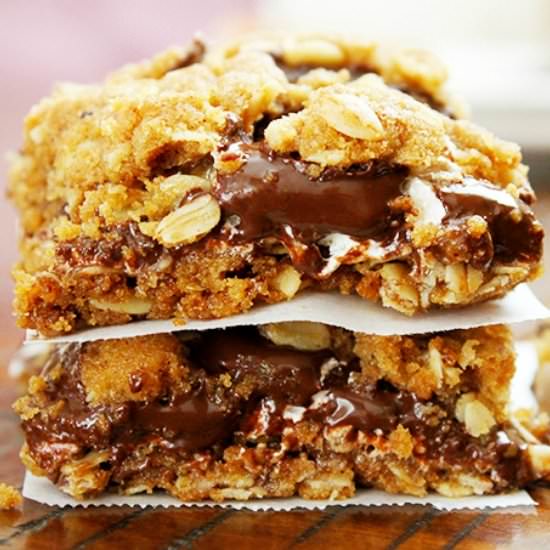 Gooey Oatmeal S’mores Bars