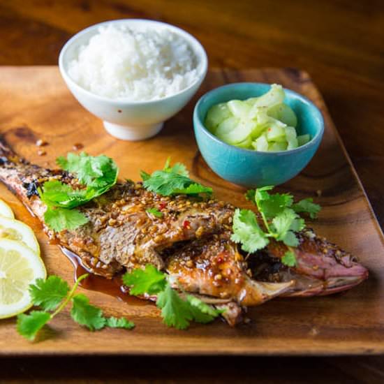 Grilled Red Chili & Garlic Snapper