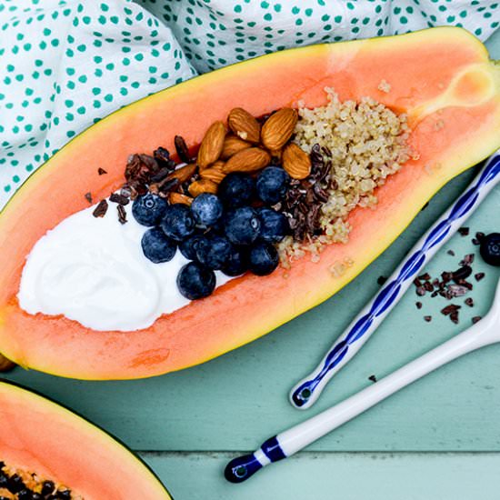 Papaya Quinoa Breakfast Bowls