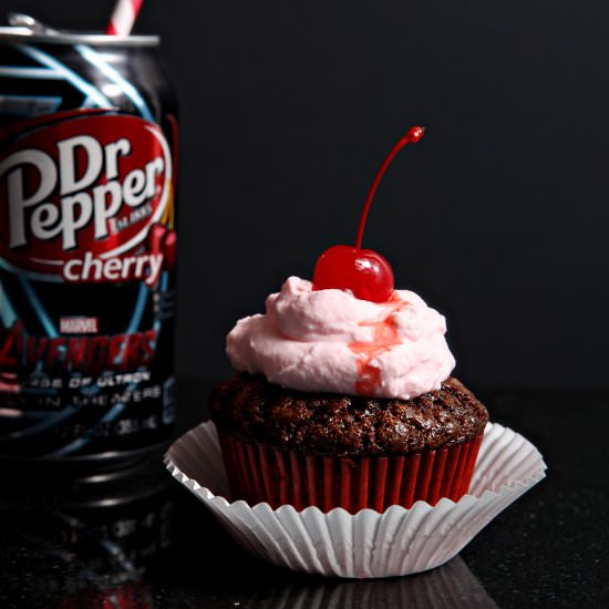Dr. Pepper Cherry Cupcakes