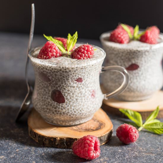 Raspberry Coconut Chia Pudding