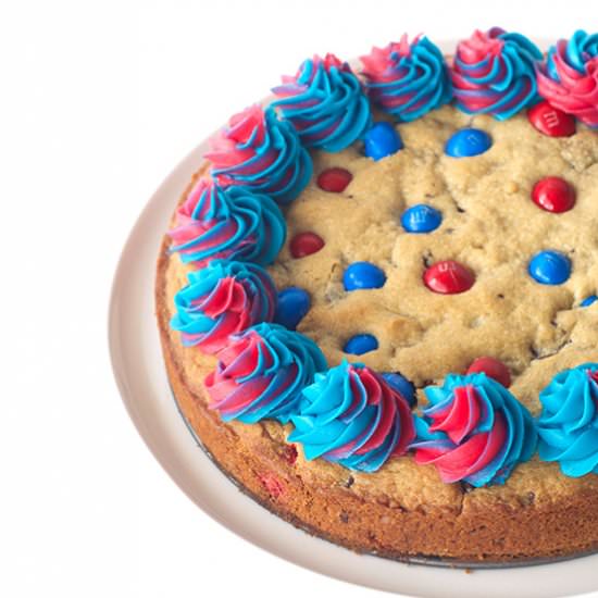 Peanut Butter M&M Cookie Cake