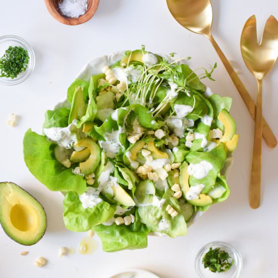 Summer Greens with Yogurt Dressing