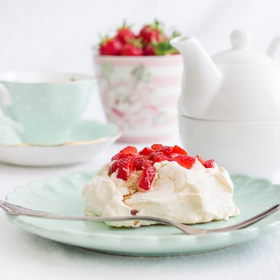 Mini Pavlovas with Strawberries