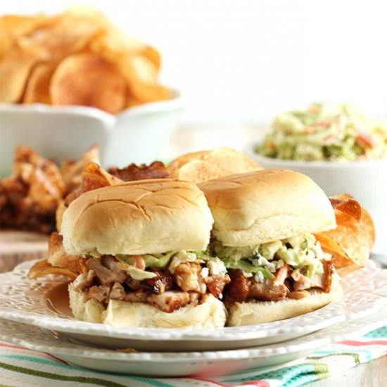 BBQ Chicken Sliders with Slaw