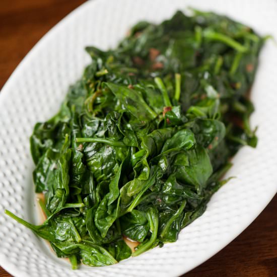 Wilted Garlic Spinach