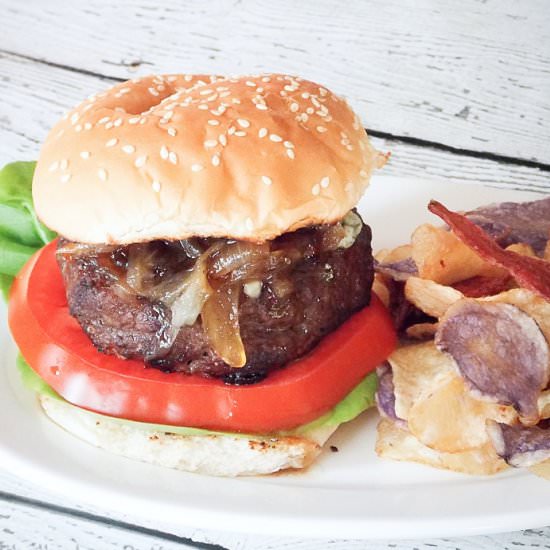Bourbon Caramelized Onion Burger