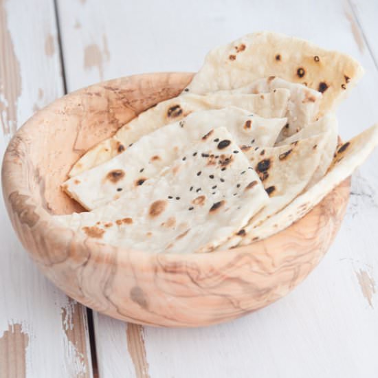 Vegan, 4 Ingredient Sesame Naan