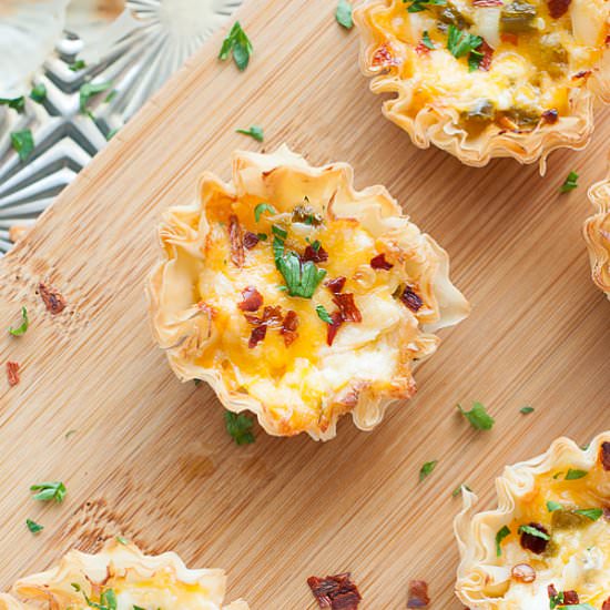 Baked Jalapeno Popper Phyllo Cups