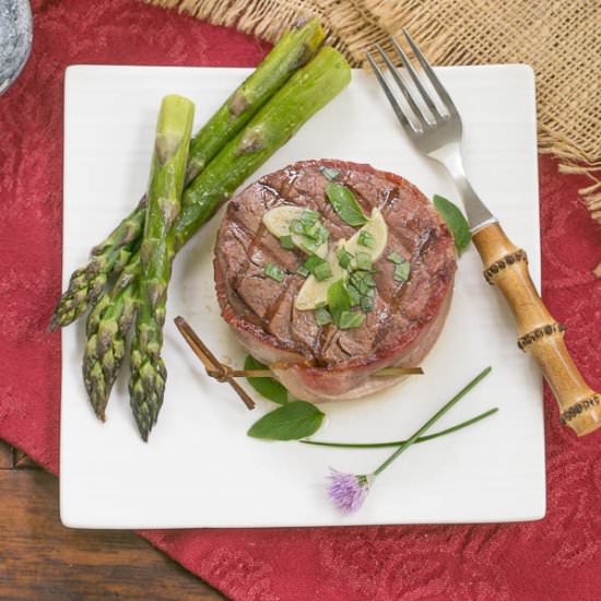 Grilled Steaks with Garlic Butter