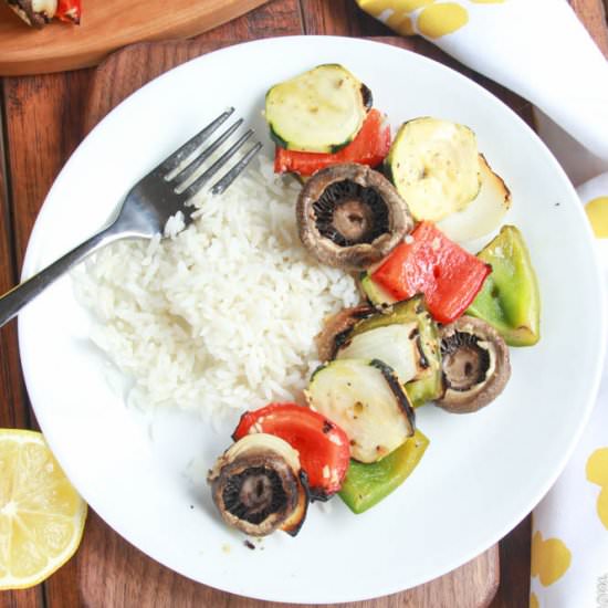 Lemon Garlic Vegetable Kabobs