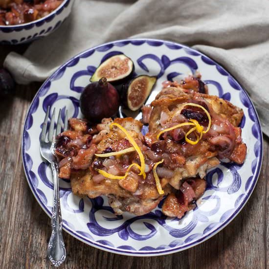 Crispy Chicken with Fig Compote