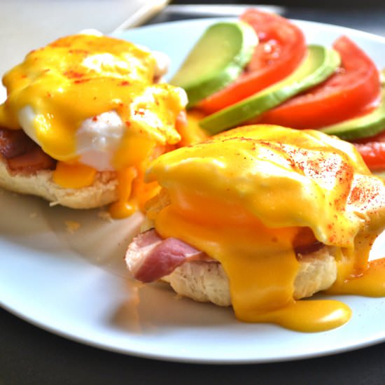 Bacon Biscuit Eggs Benedict