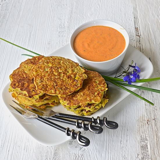 Corn Fritters with Roasted Pepper