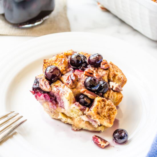 Blueberry Pecan Baked French Toast
