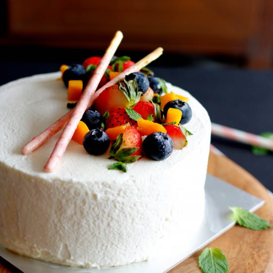 Strawberry Cake with Whipped Cream