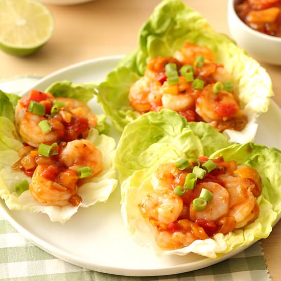 Salsa Shrimp Lettuce Wraps