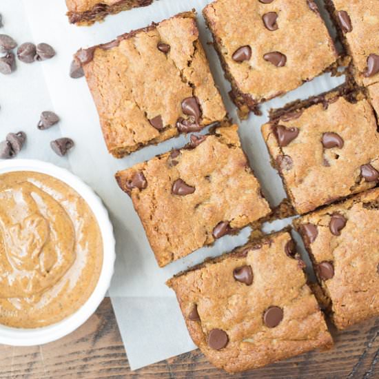 Almond Butter Oat Blondies