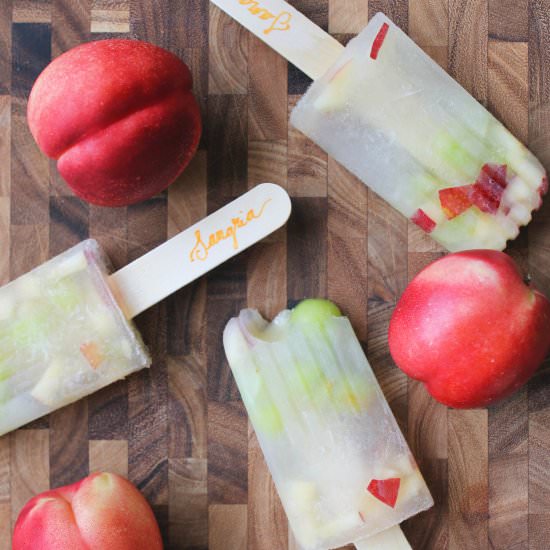 White Peach Sangria Popsicles