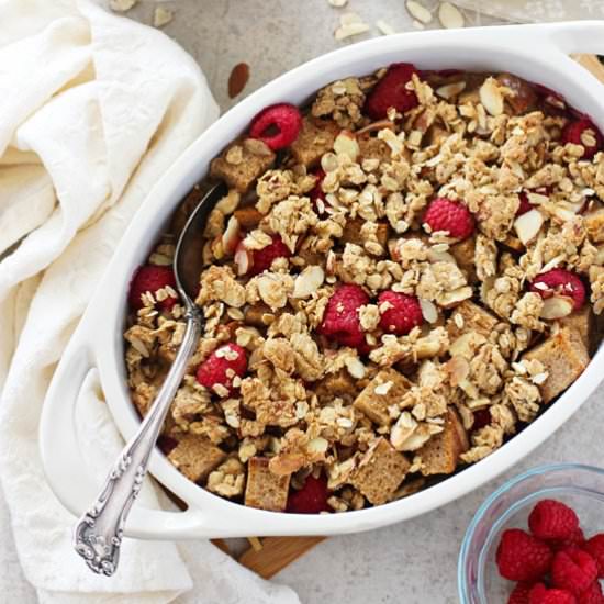 Raspberry almond french toast