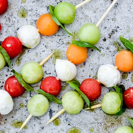 Melon Caprese Skewers
