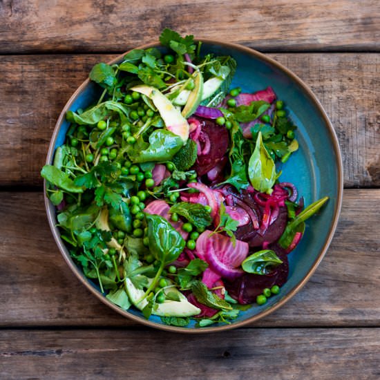 Beet, Avo and Pea Salad