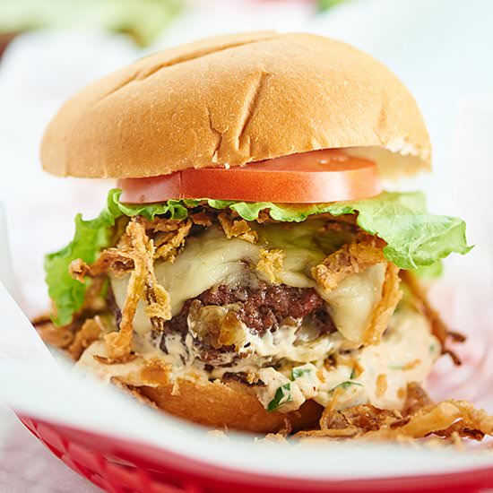 Pepper Jack Stuffed Burger