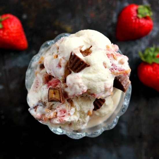 Strawberry Peanut Butter Ice Cream