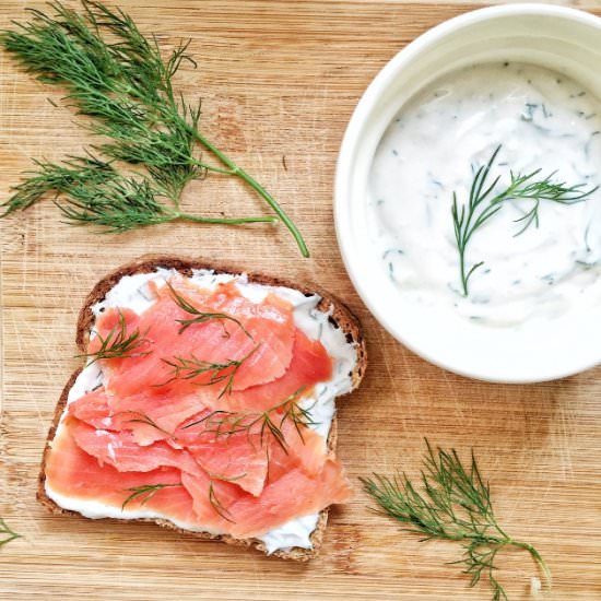 Smoked Salmon Toast and Dill Spread