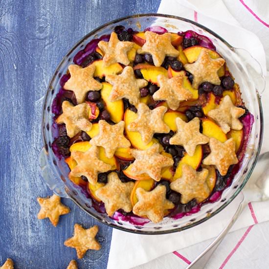 Brown Sugar Blueberry-Peach Cobbler