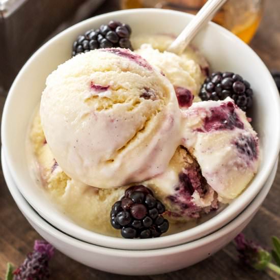 Honey Blackberry Lavender Ice Cream