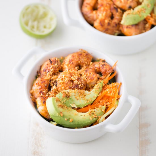 Spicy Shrimp Cucumber Noodle Bowl