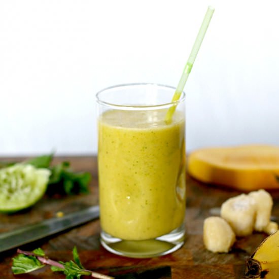 Yellow tropical smoothie