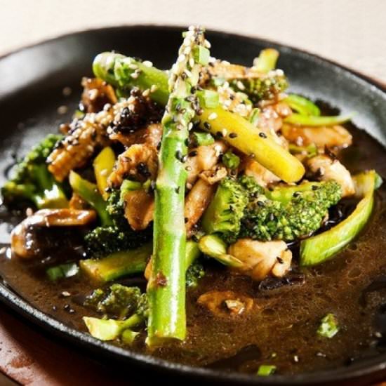 Chicken Broccoli Asparagus Stir-Fry