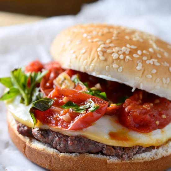 Grilled Tomato Basil Burgers