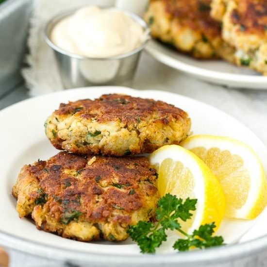Low Carb Crab Cakes & Mustard Sauce