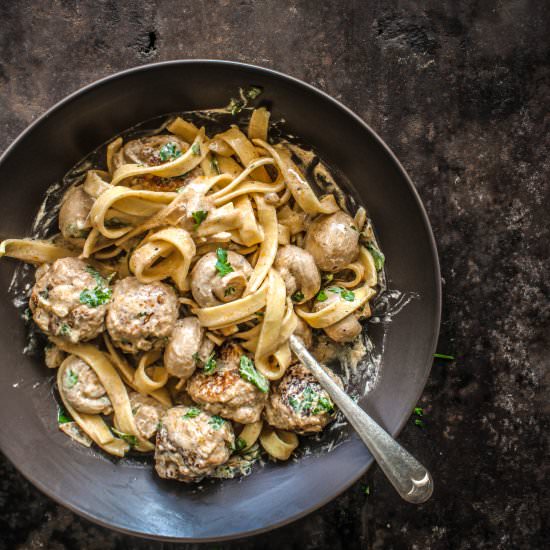 Chicken Meatball Stroganoff