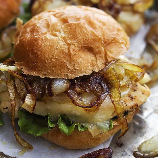 French Onion Chicken Sliders