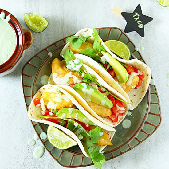 Fish Tacos With Jalapeno Sauce