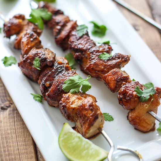 Honey Garlic Chicken Skewers