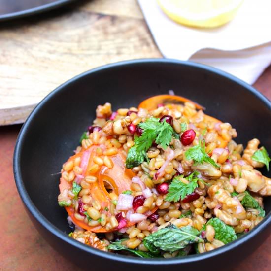 Persimmon, Pomegranate and Farro Sa