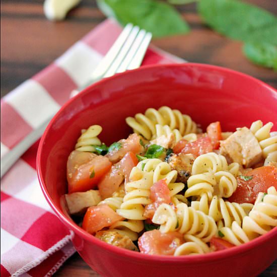 Bruschetta Chicken Pasta Salad