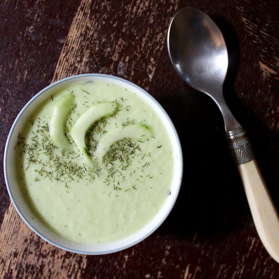 Chilled Cucumber Avocado Soup
