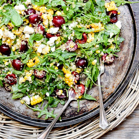 Cherry, Corn, Quinoa&Arugula Sala