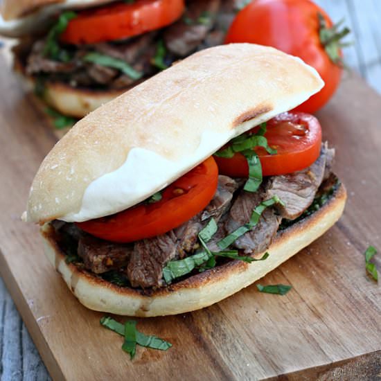 Caprese Steak Sandwiches