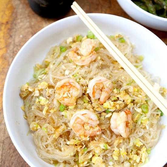 Stir Fried Glass Noodles with Shrimp
