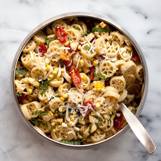 Sweet Corn Pesto Pasta