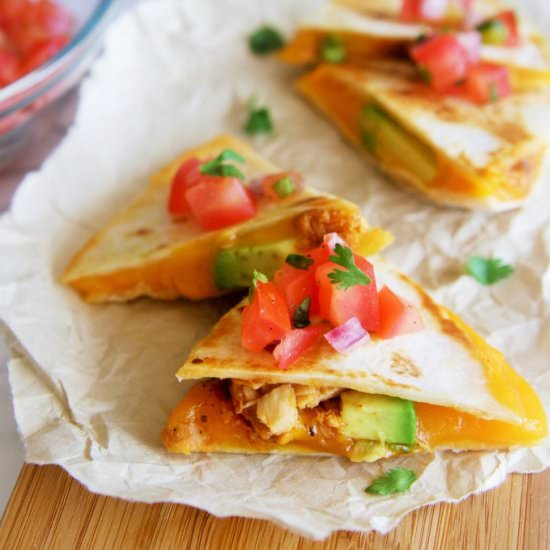 Tuna Avocado Melt Quesadillas